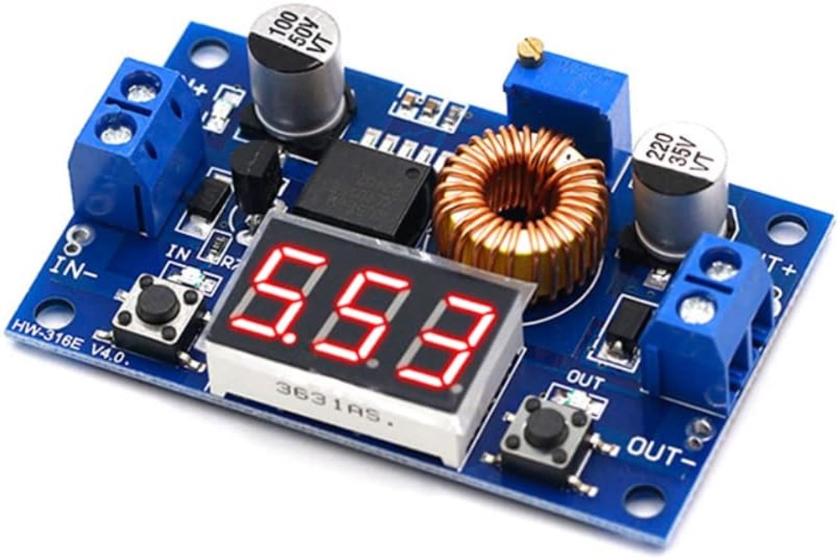 DC Buck Spanning Converter Step Down Voltage Regulator Module Board 4-38V naar 1.25-36V 5V/12V Verstelbare Uitgangsspanning Stabilizer Transformator