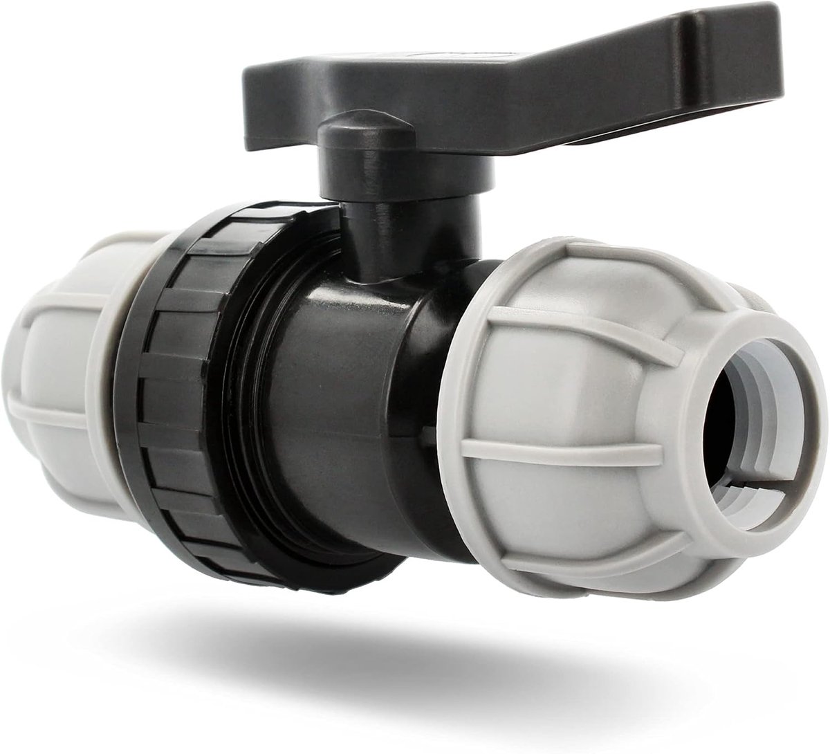 BRADAS® PE Fitting Ball Valve, 2-Way 32 mm x 32 mm, Clamp Valve PN 10 Bar, Ball Valve, Shut-Off Valve with - ShopVlot
