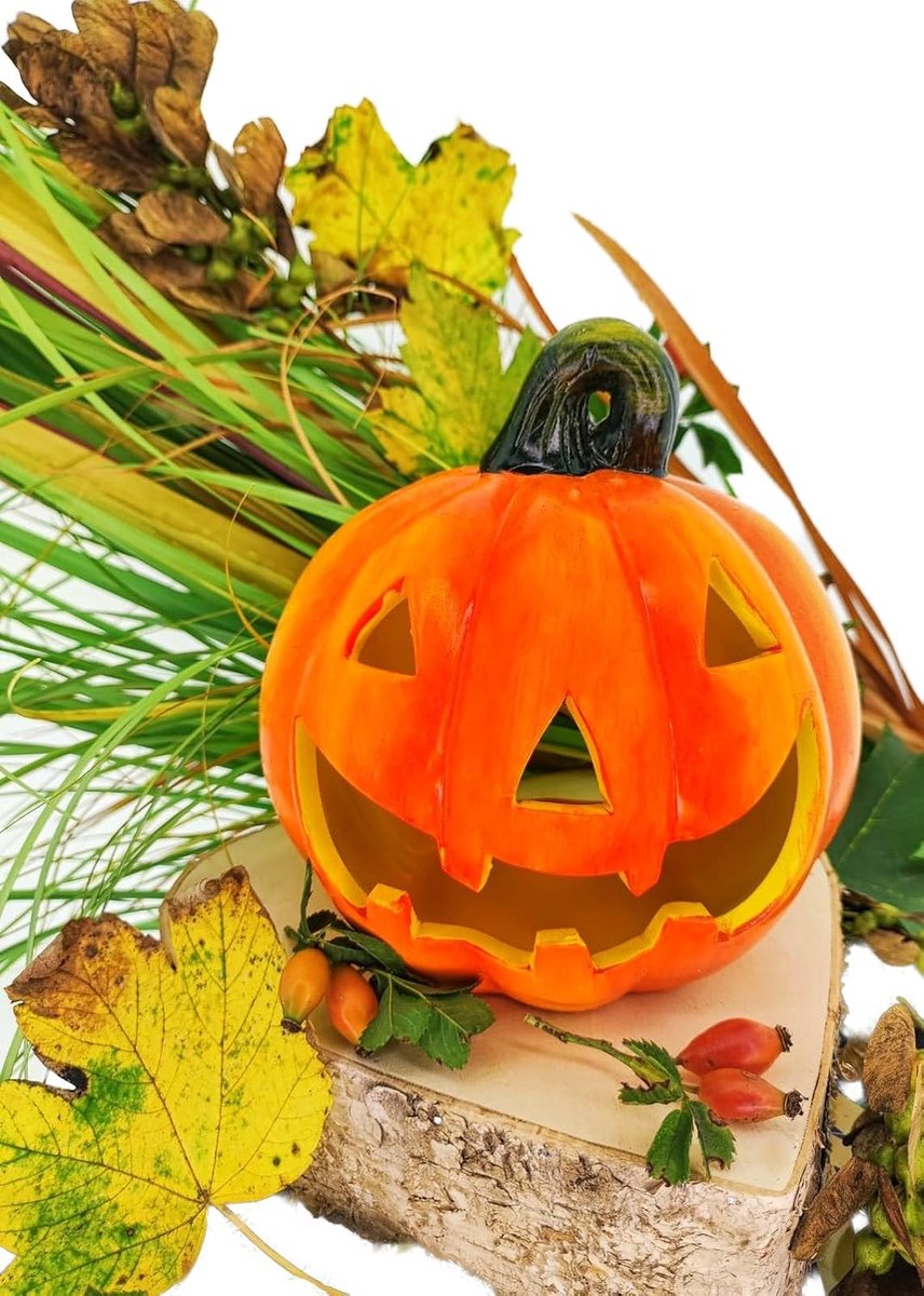 MC Trend Schaurig schöne Herbstdeko Kürbis Windlicht aus Ton Halloween Deko Herbst NEU PACKED - ShopVlot