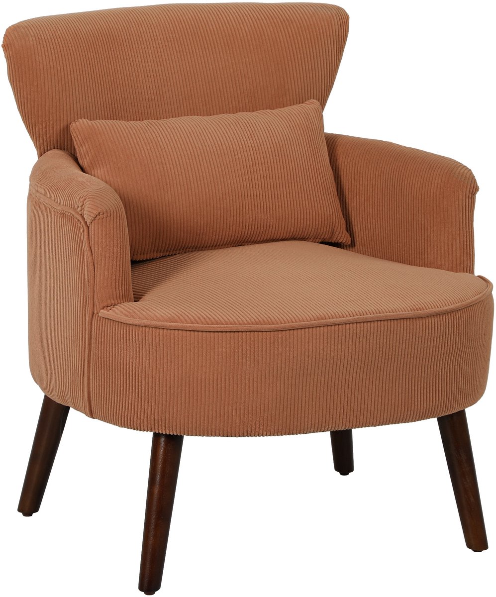 Homona Fauteuil - Met lendenkussen - 69 x 69,5 x 78 cm - Oranje
