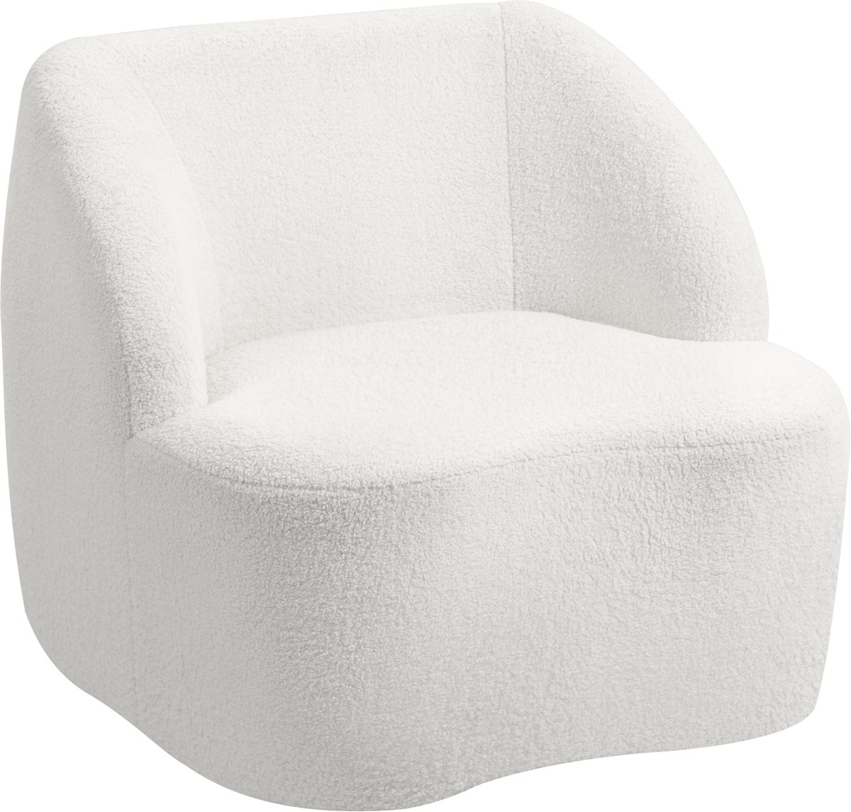 Homona Moderne fauteuil - Met fleece bekleding - 81 x 82 x 73,5 cm - Crèmewit