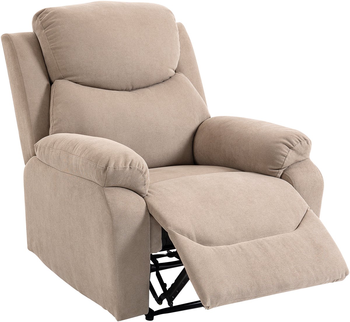 Homona Relaxfauteuil - Met 150° verstelbare rugleuning en voetsteun - 85 x 93 x 105 cm - Beige