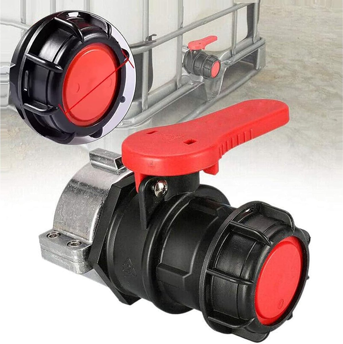 IBC adapter ball valve, IBC tank spare ball valve shut-off valve for garden tap drain adapter and IBC tank adapter - ShopVlot
