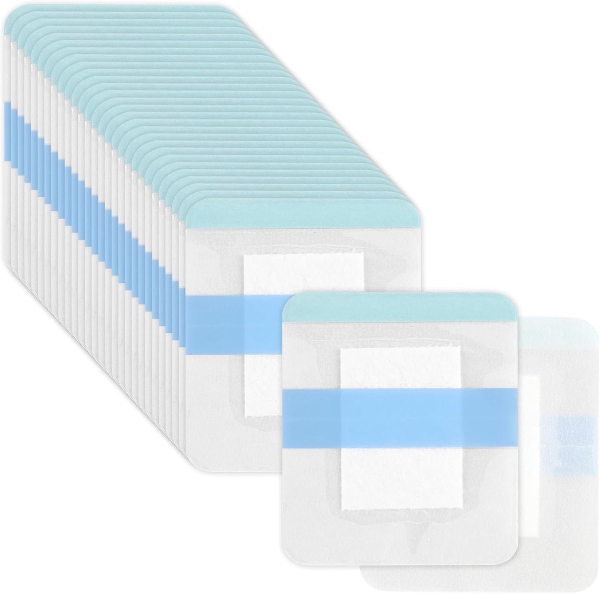 Wondpleisters 30 stuks - 6 x 7 cm - transparant - waterdicht voor douche - ShopVlot