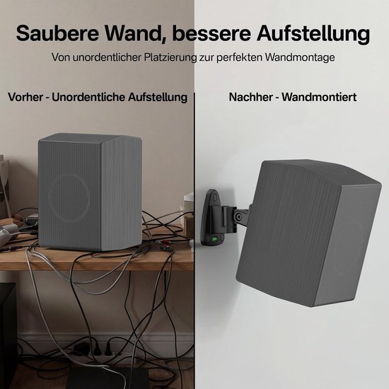 Verstelbare muurbeugels voor Samsung HW-Q995H/Q995GD/Q995GF/Q930F/Q995C/Q995B/Q935C; robuuste houders voor Samsung achterluidsprekers (SWA-9500S/9250S/9200S) – sleutelgat & schroefdraadhouder — afbeelding 3