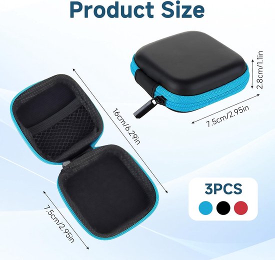 3 stuks mini-opbergdoos voor hoofdtelefoon, beschermhoes voor hoofdtelefoon — afbeelding 2