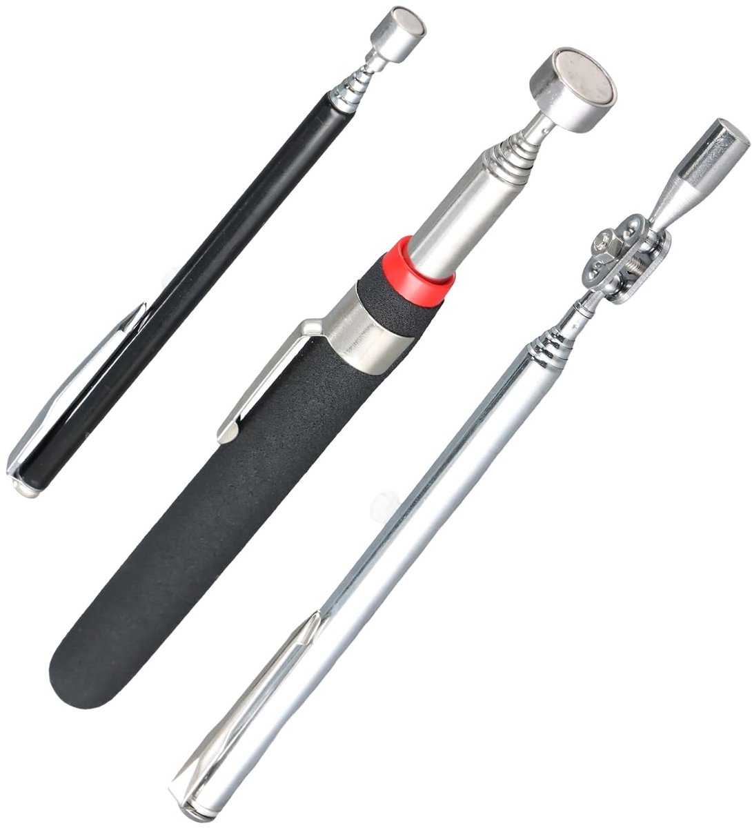 3 stuks telescopische magneten, telescopische magnetische gereedschapsset, magnetische magneet, 5 lb magnetische staaf, geschikt voor het verzamelen van kleine onderdelen en metalen voorwerpen