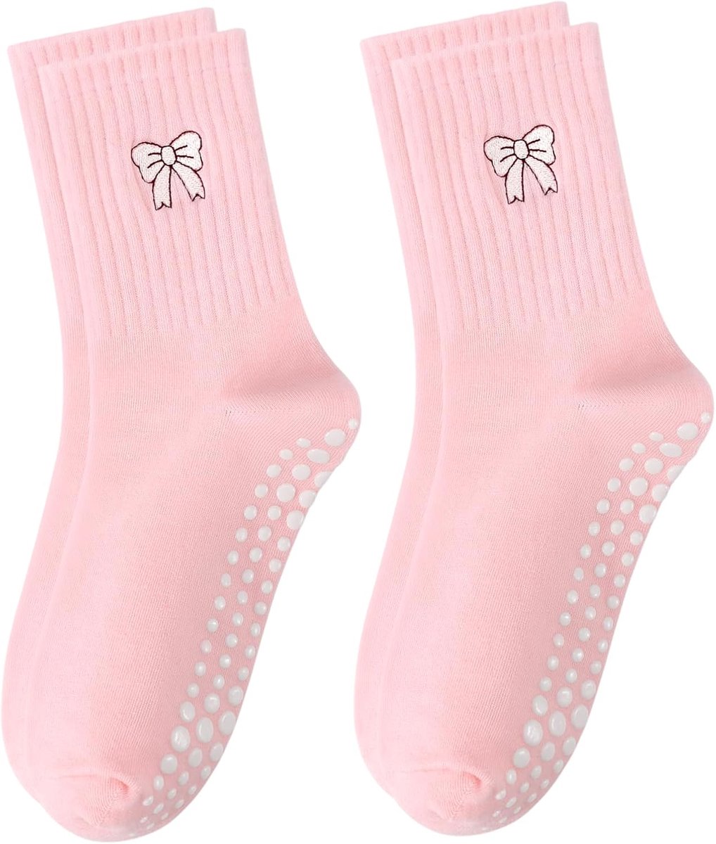 Sokken voor Vrouwen Aardbei Citroen Boog Yoga Antislip Crew Sokken voor Fitness, Ballet, Dans Workout