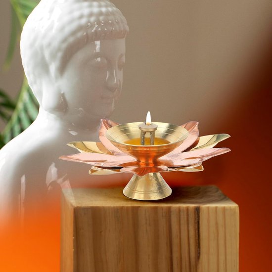 Olielamp Messing Deep Diya Indiase olielamp Diwali Pooja Lamp Akhand Lotus Diya (2) — afbeelding 4