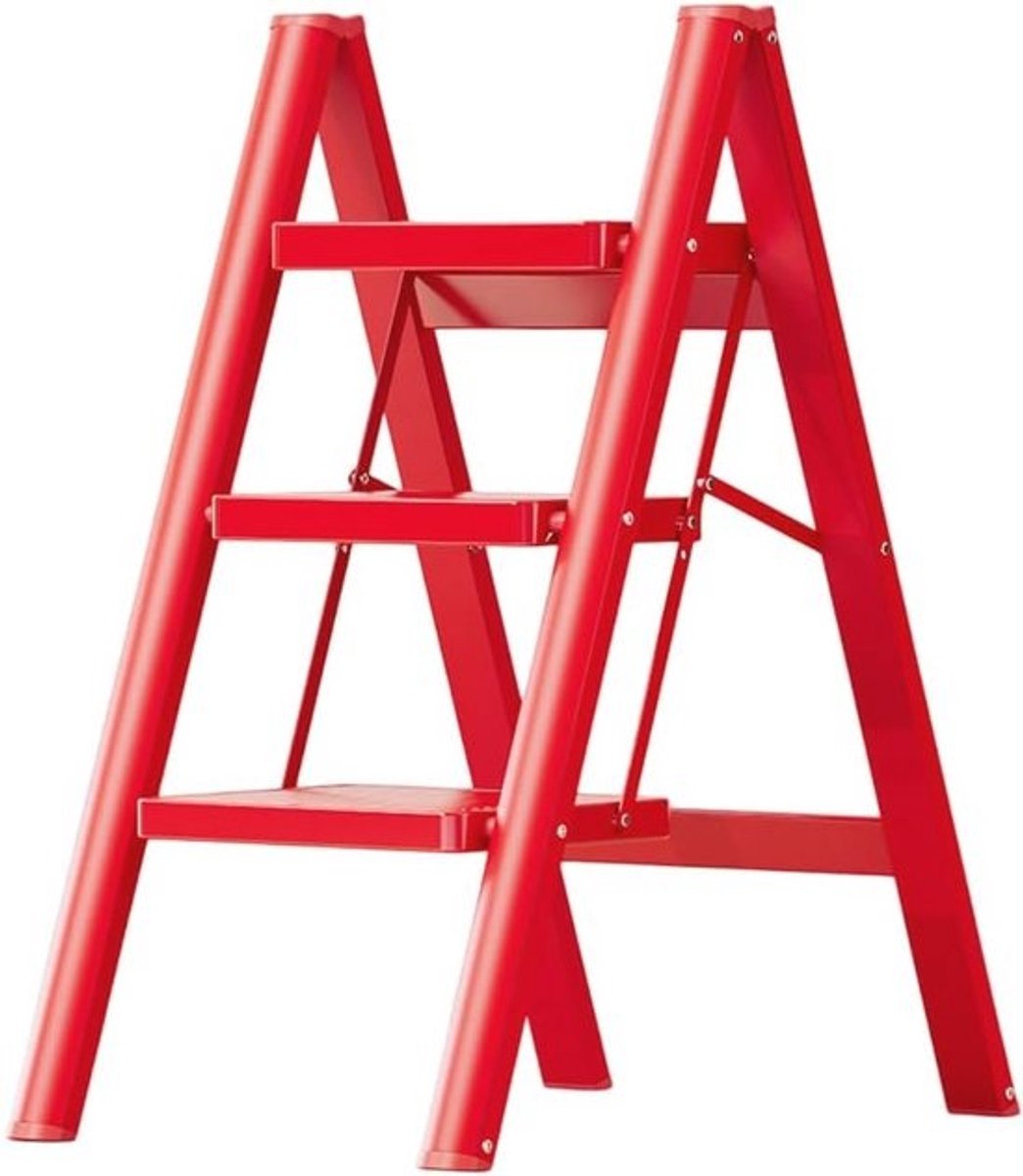 3-traps lichtgewicht opvouwbare trapladder - antislippedaal, 350 lb-capaciteit