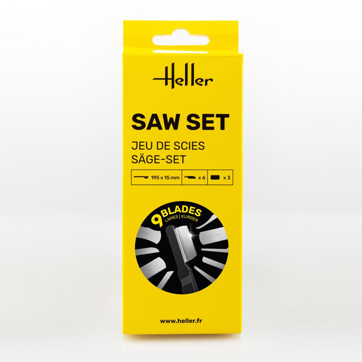 Heller Zaag - 99028 Modelbouw Zaagset - 195 x 15 mm - 9 Zaagbladen Gereedschap