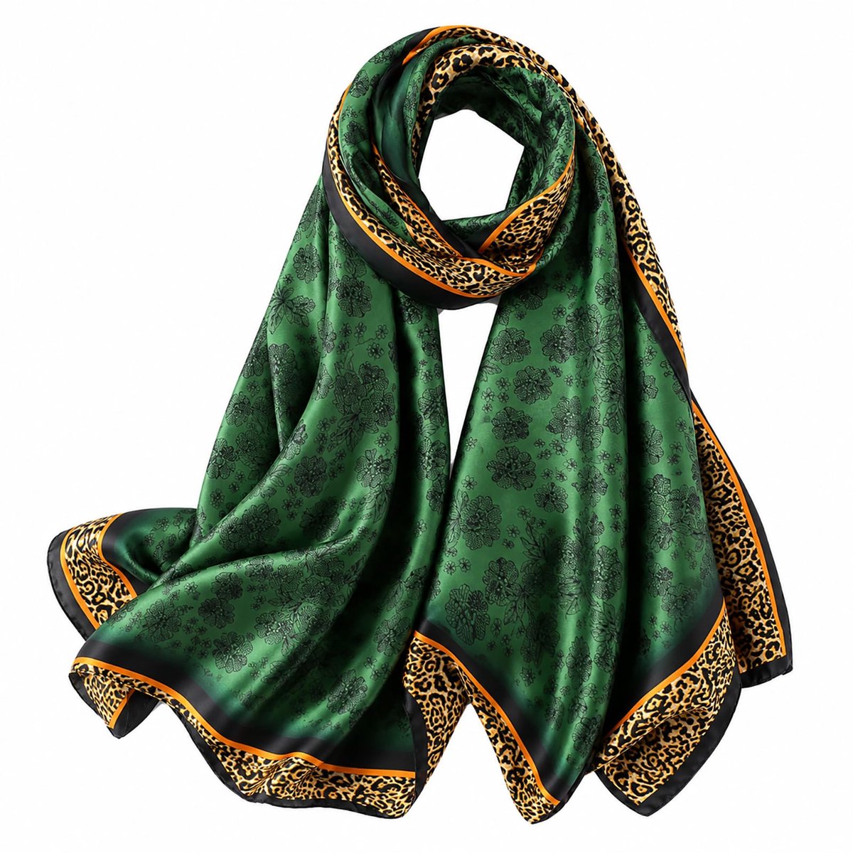 FAIRYGATE Sjaal van zijde voor dames, bedrukt, vintage stijl, mode, grote stola, zonwering, halsdoek, alle seizoenen - ShopVlot