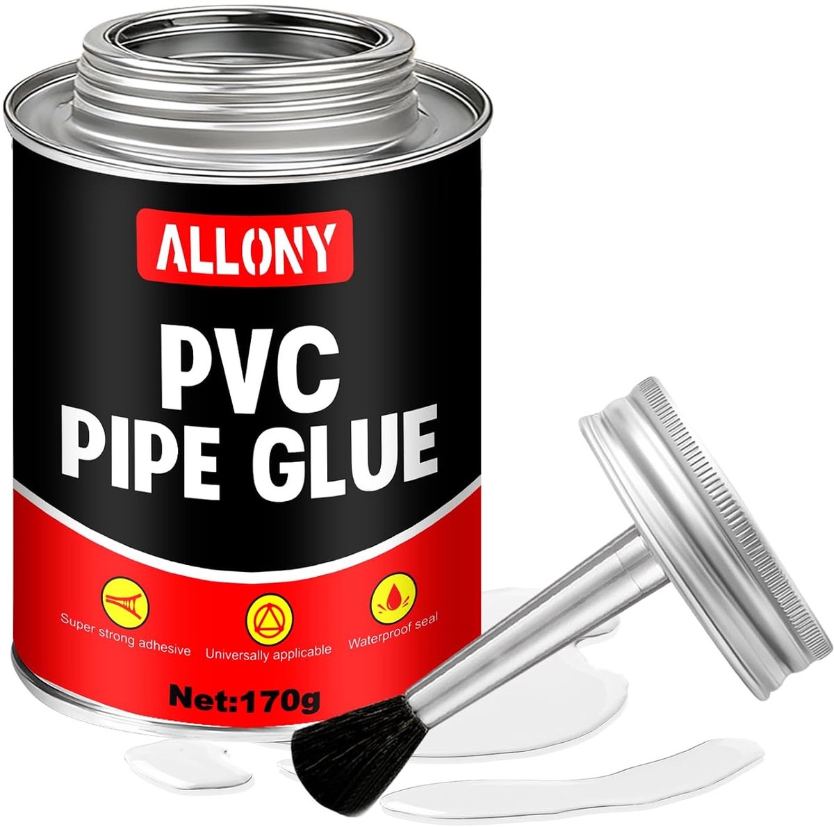 Allony Contact Adhesive, PVC Pipe Glue for Connection and Fitting of Hard PVC-U Tubes, Extra Strong, Waterproof - ShopVlot