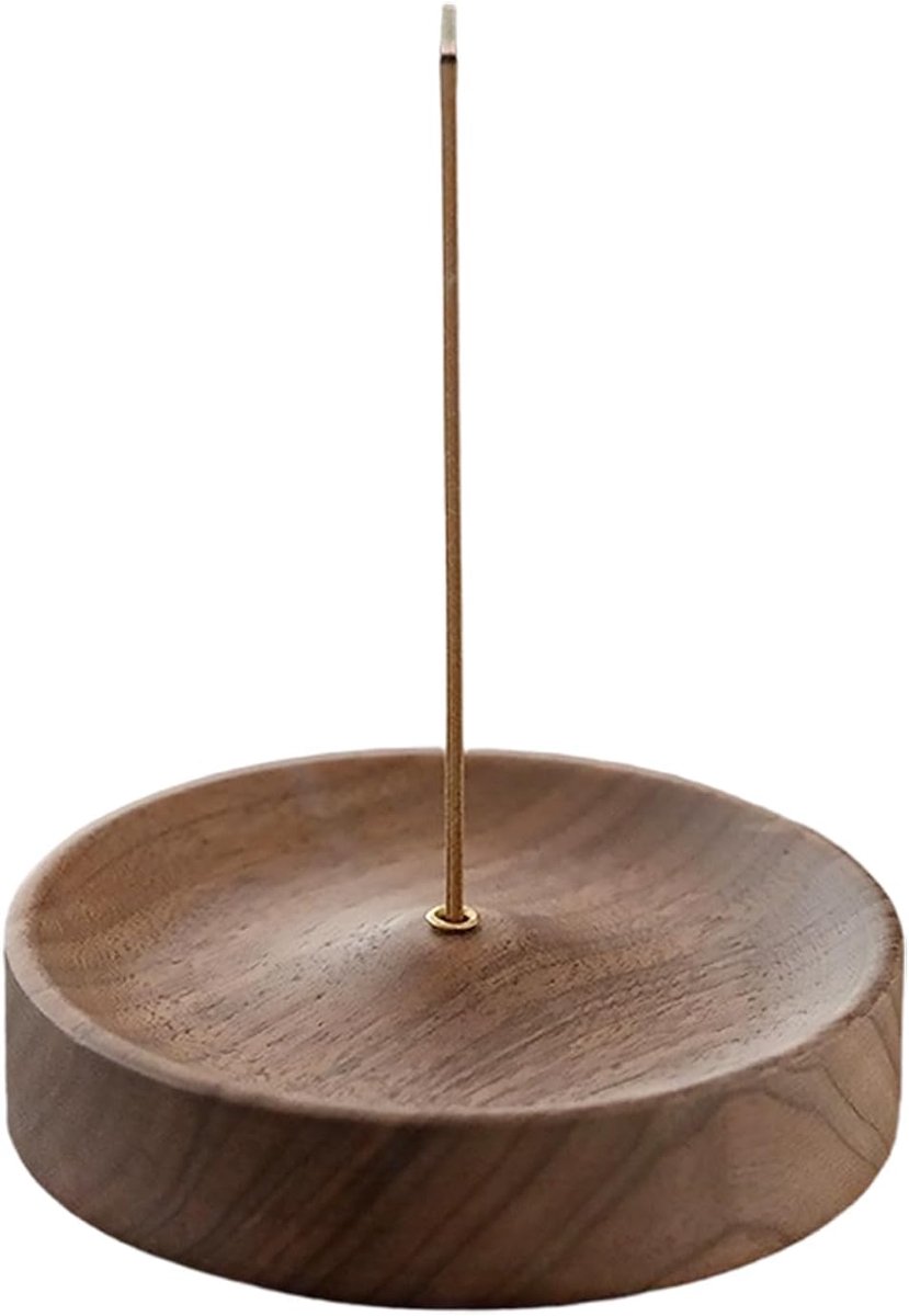 Rookhouder voor wierookstokjes 8 x 8 cm - donkerbruin ebbenhout - decoratieve brander - perfect voor meditatie - ShopVlot