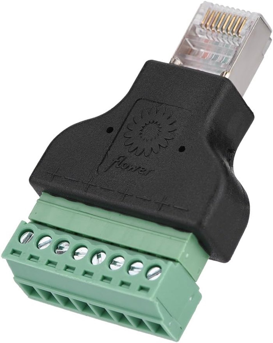 RJ45 schroefterminaladapter - 8-pins blok - plug-and-play - snel aansluiten van bewakingscamera's - ShopVlot