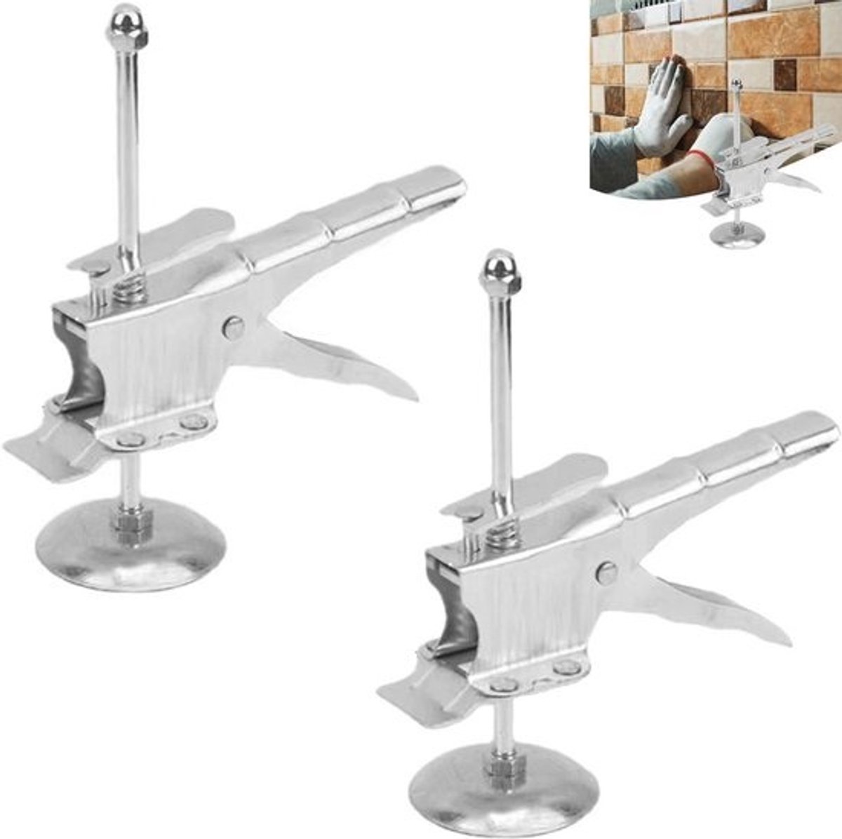 Meubellifter set van 2 - Verstelbare handlifting jack tot 300 kg - Gereedschap voor deuren, meubels en tegels