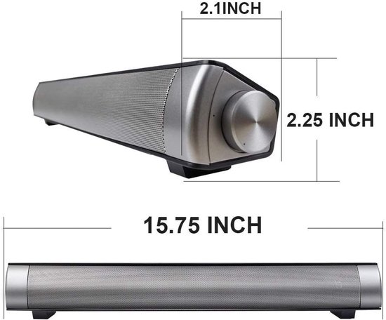 SnelShoppen - Draadloze Bluetooth Soundbar Speaker met Built-in Subwoofer, USB, AUX, Optical, TF Card - Portable Stereo Computer Speaker voor TV, Fees — afbeelding 4