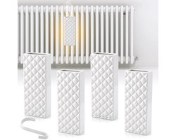 Enhon 4-delige keramische radiatorbevochtiger met 4 S-haken – 450 ml waterreservoir voor verwarming - ShopVlot