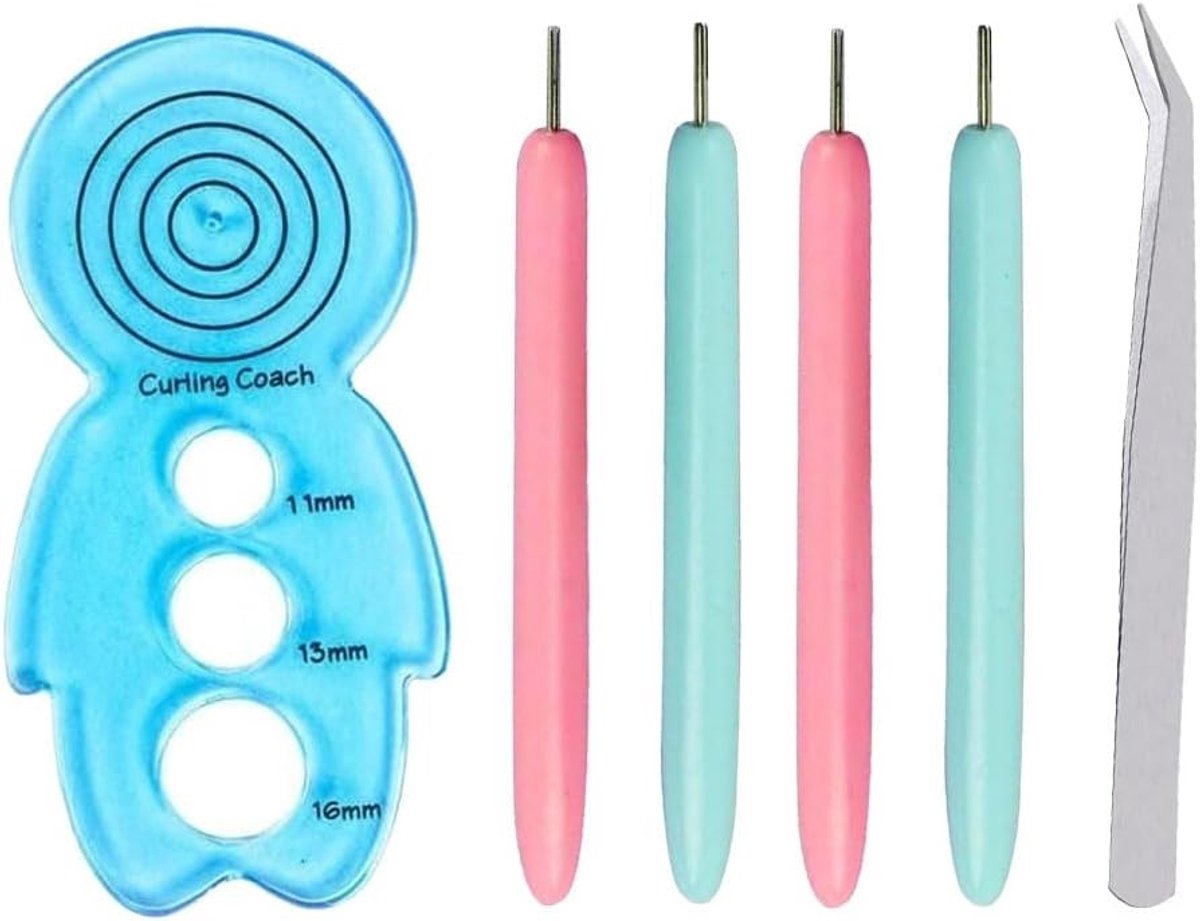 Complete Paper Quilling Tool Set met 6 Essentiële Gereedschappen voor Creatieve DIY Projecten, Inclusief Curling Pen en Pincet