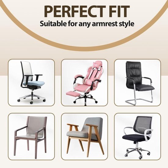 Kussens voor armleuningen van bureaustoelen - Comfortabel en ergonomisch - Machinewasbaar - Vermindert pijn - Memoryfoam - 25x7,5x3 cm - Voor thuiswerken en gamen - Set van 2 — afbeelding 3