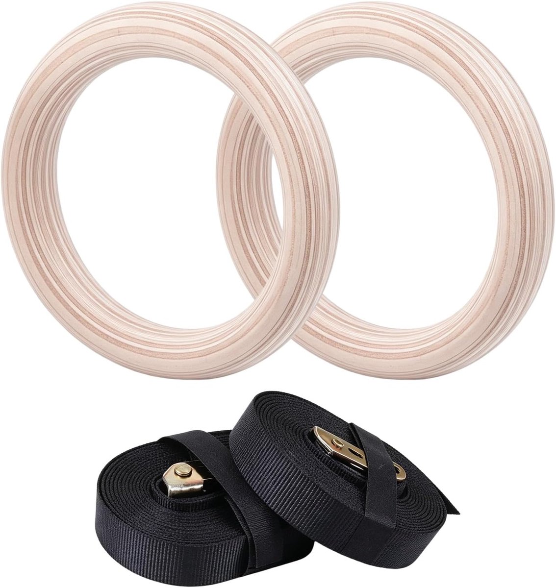 Ringen, 28 mm, houten turnringen, gymnastiekringen, trainingsringen, houten gymringen, ringen, turnen, outdoor, oefenringen met riemen, premium voor thuistraining en outdoor