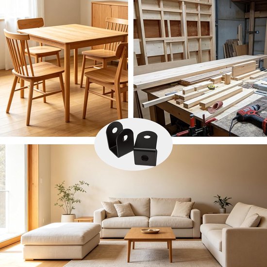 10 stuks U-vormige beugels voor hout, U-vormige wandhouders voor panelen — afbeelding 4