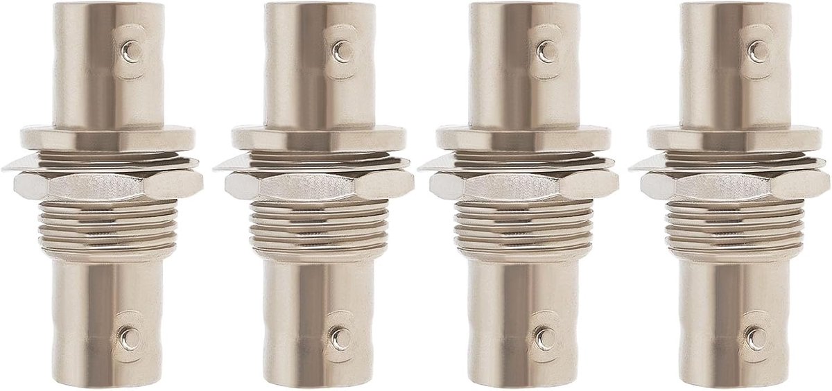 4 Pcs BNC Female to Female Panel Mount Coax Adapter BNC Coupler for CCTV Security Camera System Extension Cable Wifi Radios