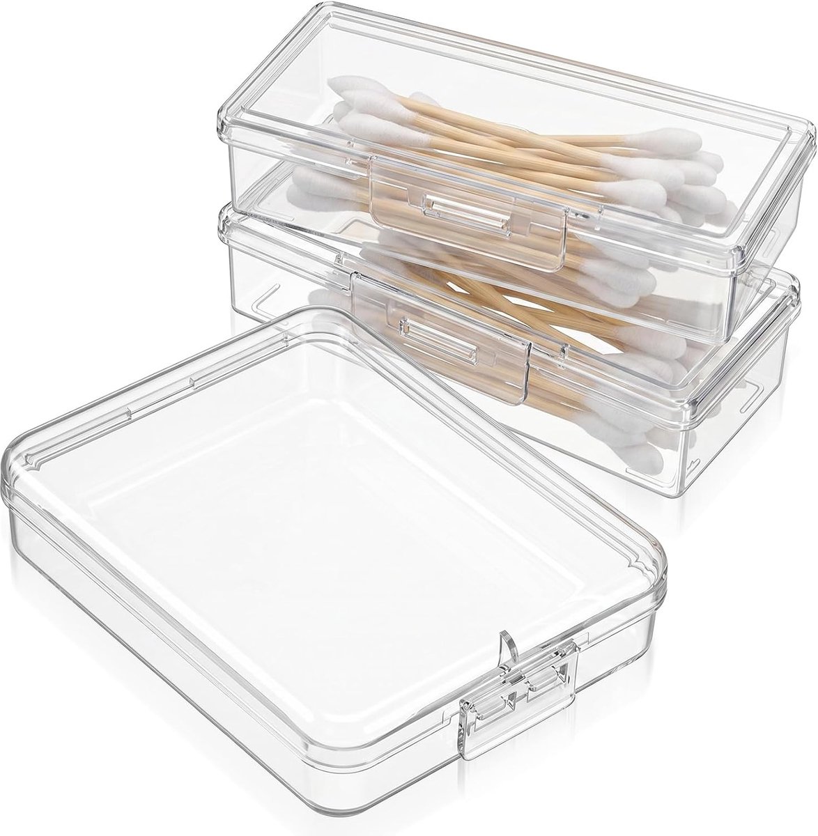 3 stuks wattenstaafjeshouder voor reizen, draagbare wattenstaafjesdispenser, wattenstaafjesdispenser, wattenpads, opbergdoos voor wattenstaafjes, haarbinders, tandenstokers