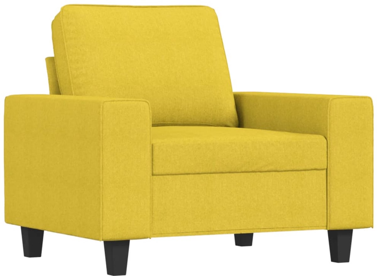 vidaXL Fauteuil - 60 - cm - stof - lichtgeel