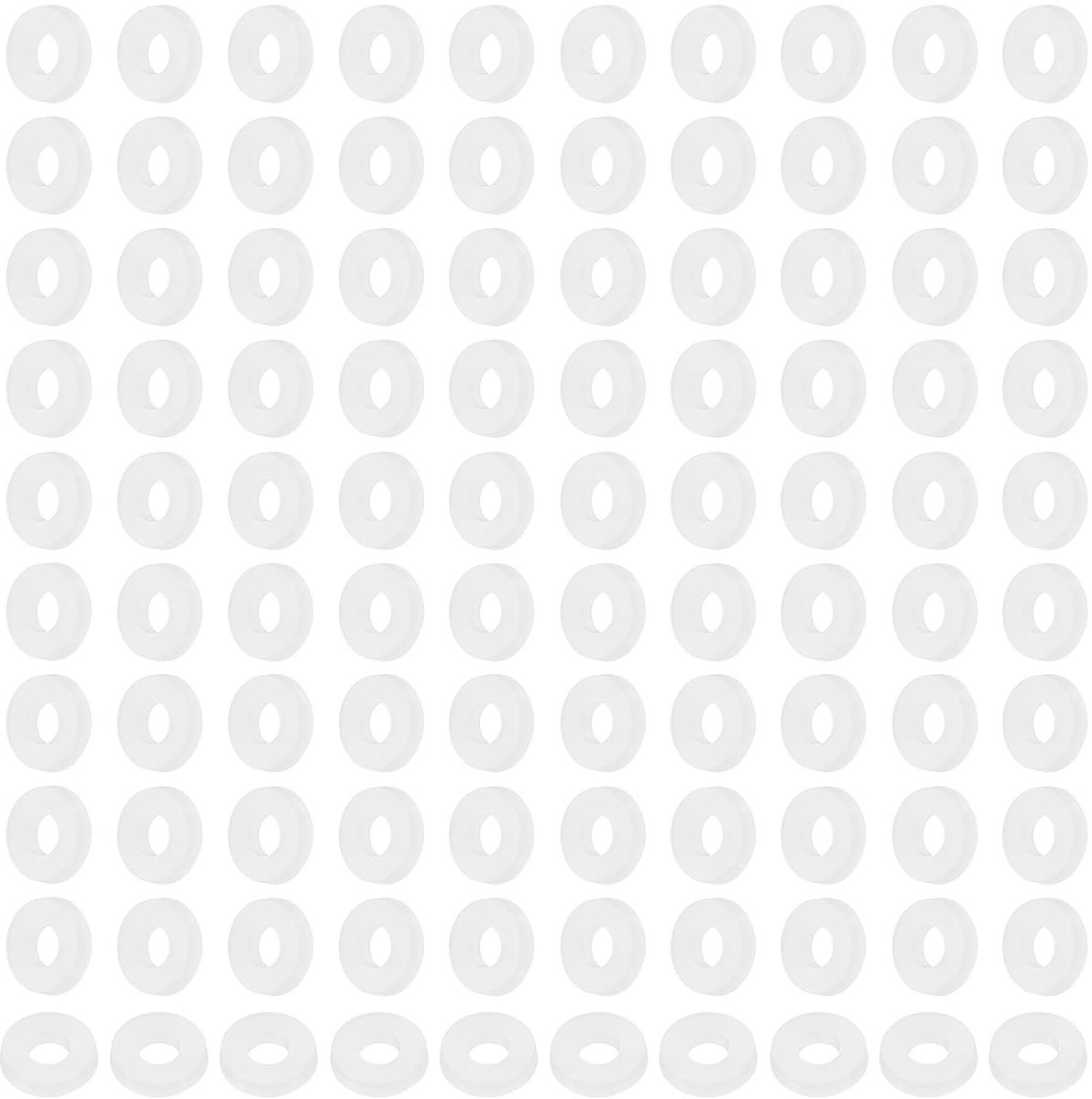Nylon Flat Seals 120pcs - 2mm ID, 5mm OD, 1mm Dikke Plastic Ronde Wasmachines voor Vervanging, Wit, Perfect voor Diverse Toepassingen