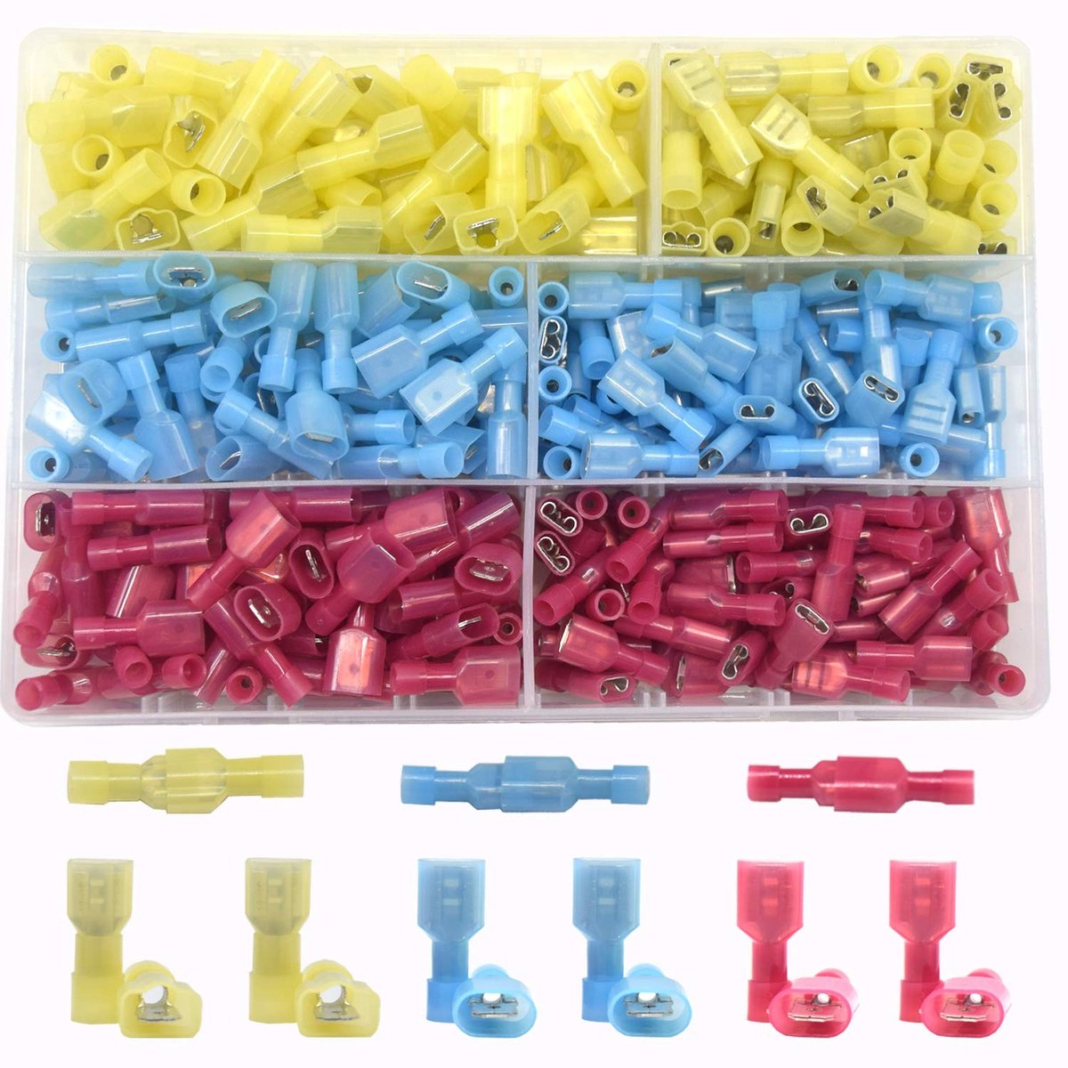 320 Stuks Nylon Male/Female Spade Crimp Connectoren - Geïsoleerde Snelle Ontkoppelingen voor Draadverbindingen en Terminals
