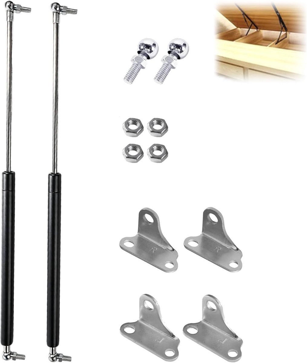 Gasdrukveer, 2 stuks gasdrukdempers 380 mm 200N, achterklepdemper - ShopVlot
