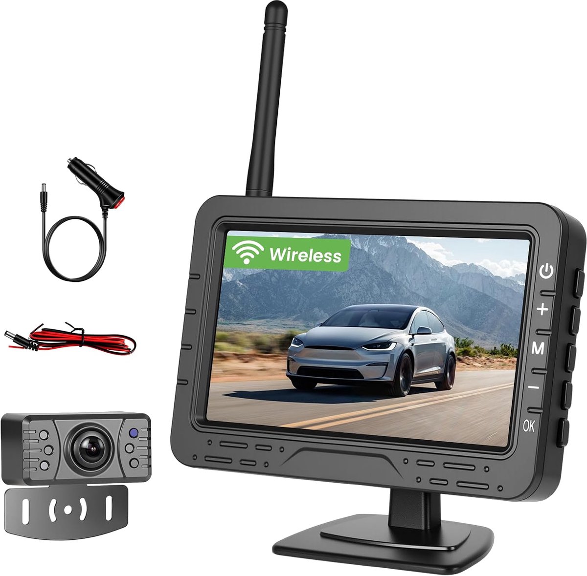 Wireless Rear Camera, IP68 Waterproof, Night Vision, Wide Angle Camera with 4.3 Inch TN Display, Monitor for All - ShopVlot