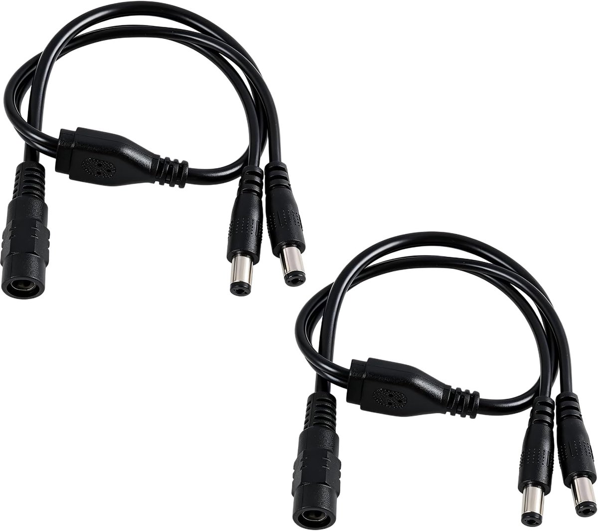 2pcs 12-24V DC Power Distributor Cable 5.5x2.1mm, 1 Bus to 2 Plugs, DC Power Splitter Cable for CCTV Cameras, LED - ShopVlot