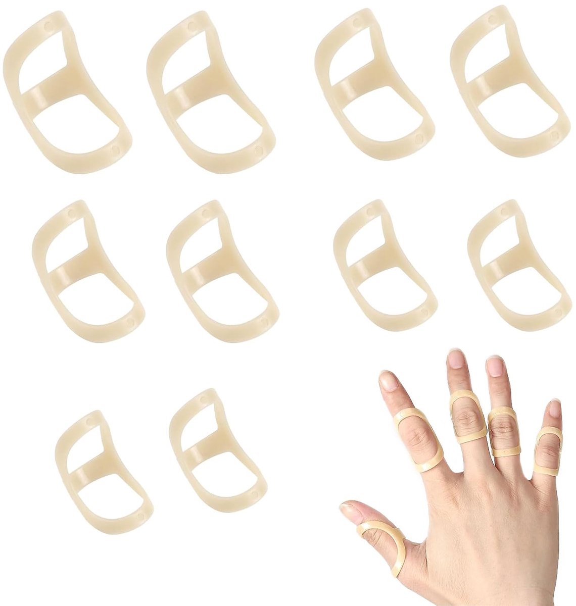 Pack of 10 Oval Finger Splints, Finger Splint, Middle Finger, Plastic, Waterproof, Mallet Fingers, for Clay Fins - ShopVlot