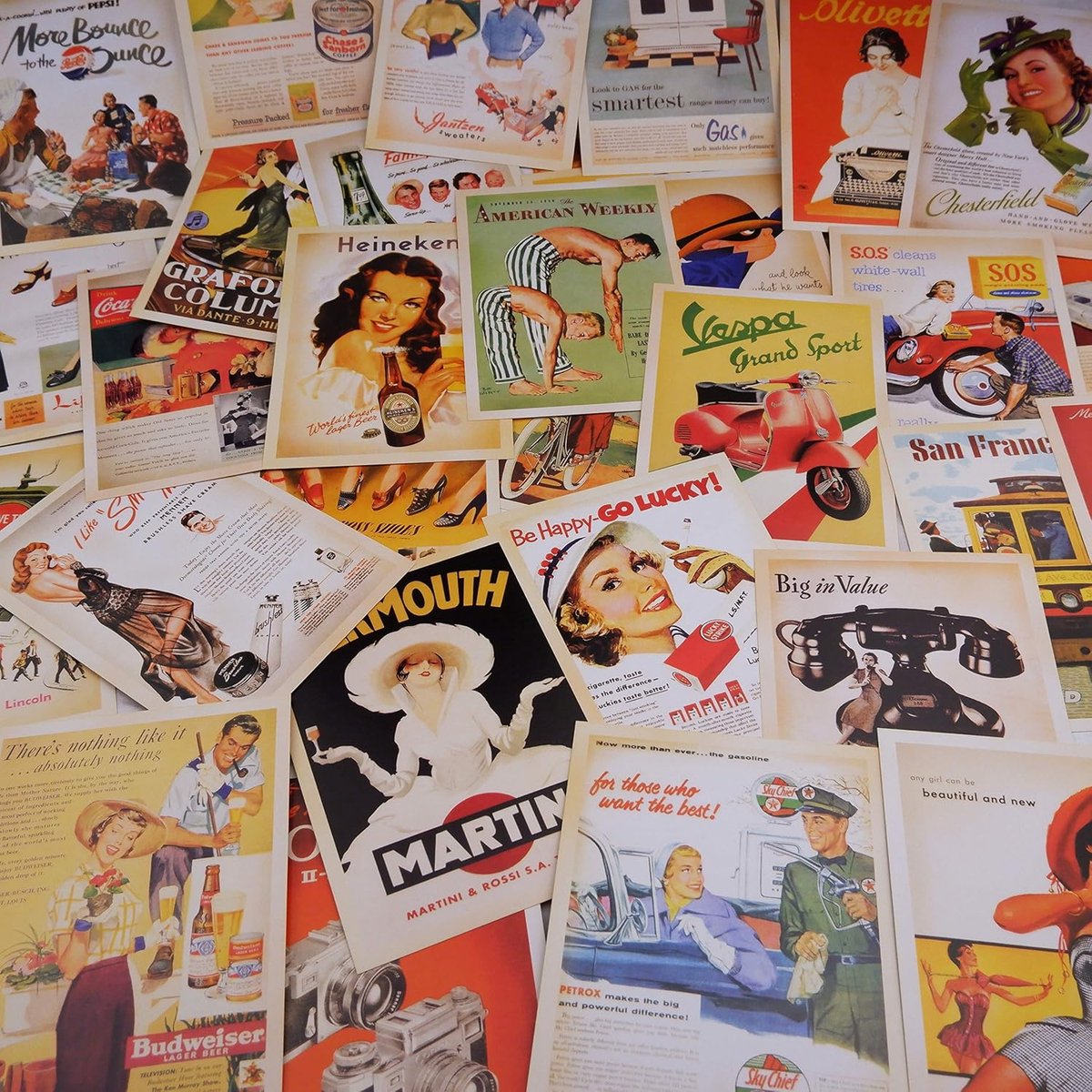 SnelShoppen - 32 Retro Postcards Set - Vintage Postcards, Oude Europese Gebouwen, 14x10 cm, 300 g/m² Papier, Perfect voor Verjaardagen en Reisherinner
