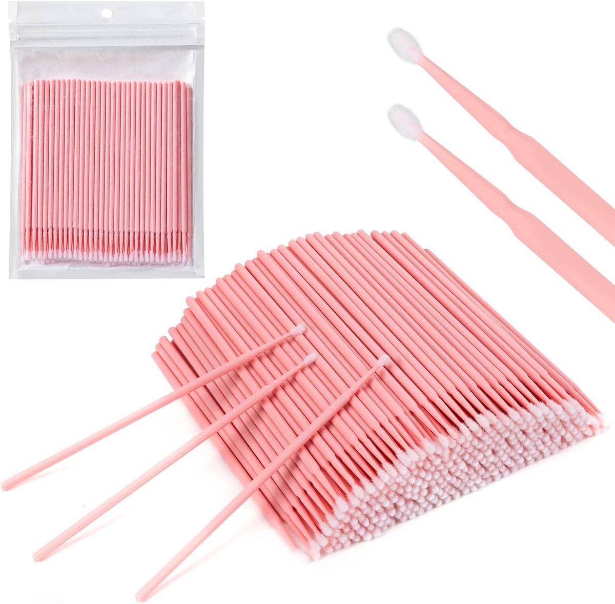 500 stuks wegwerp-microapplicatorborstels, wegwerpmicro-kwasten voor wimperverlenging, oogmake-up, nailart en fijn werk - ShopVlot