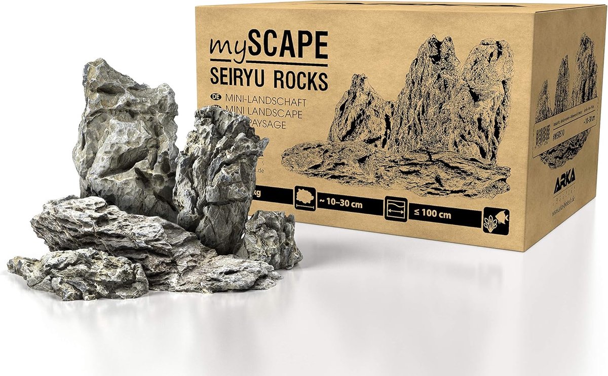 SnelShoppen - Natuurlijke Seiryu Aquariumstenen - Decoratieve Steentjes voor Zoetwateraquarium en Terrarium - Ideaal voor Planten - 10 kg - Grijze Kle
