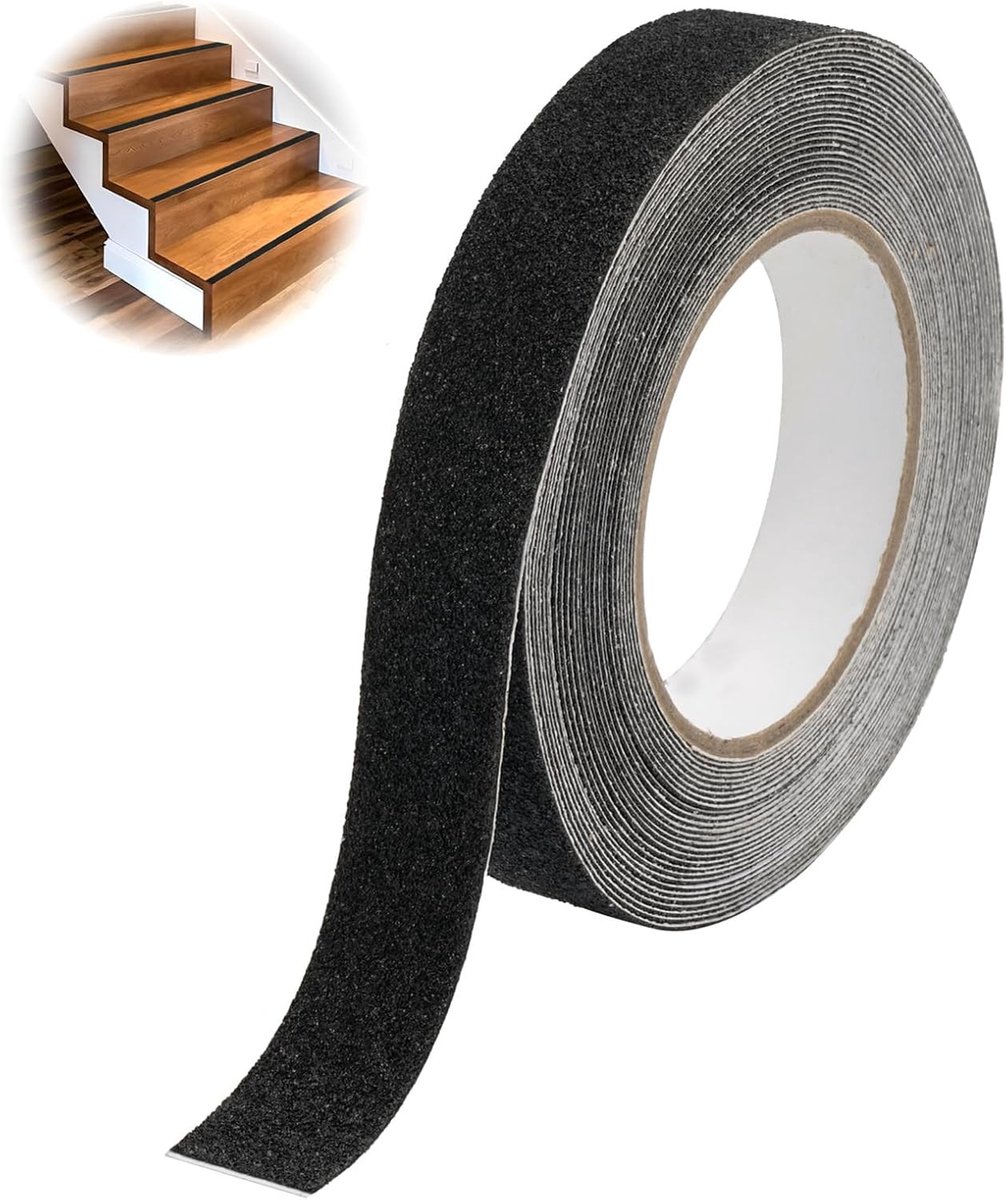 Antislip Plakband 2.5cm x 10m, Veiligheidsstrips voor Trappen, Ladders en Voorkoming van Uitglijden
