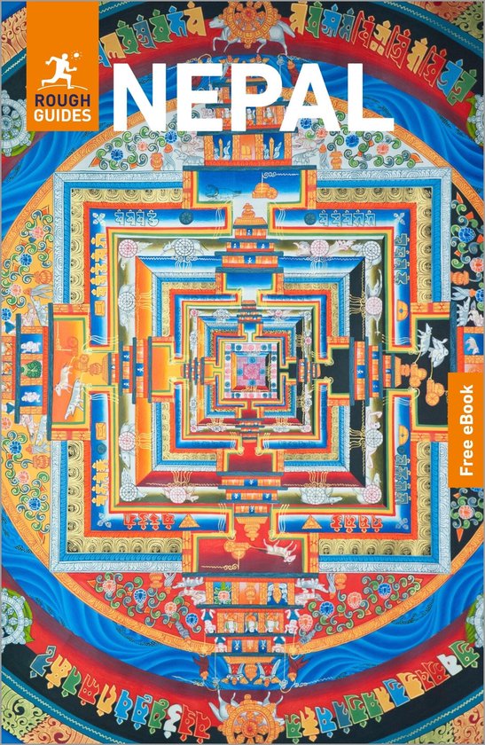 Cover van de Rough Guide Nepal, met een kleurrijke mandala en de tekst "NEPAL" in grote witte letters.