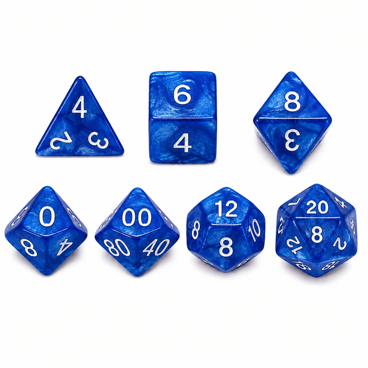 Ulanax - Dobbelstenenset – 7-delig – Blauw