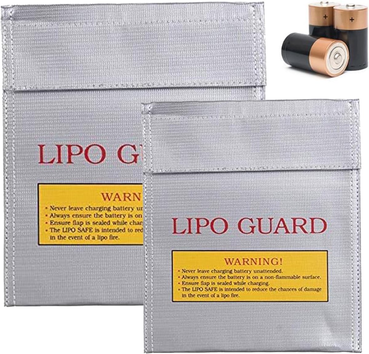 Veilige Brandwerende Tas voor Lipo Batterijen - Set van 2 - Bescherming tegen Ontploffingen, Veilig Opladen en Vervoeren van Waardevolle Documenten en Elektronica