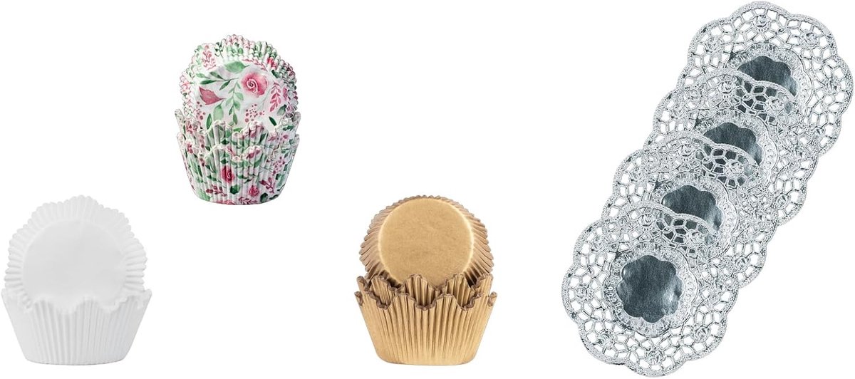 Demmler Crown Muffin Moulds Set - Cupcake Moulds with the Motifs Gold, Pink, Assorted Colours - ShopVlot
