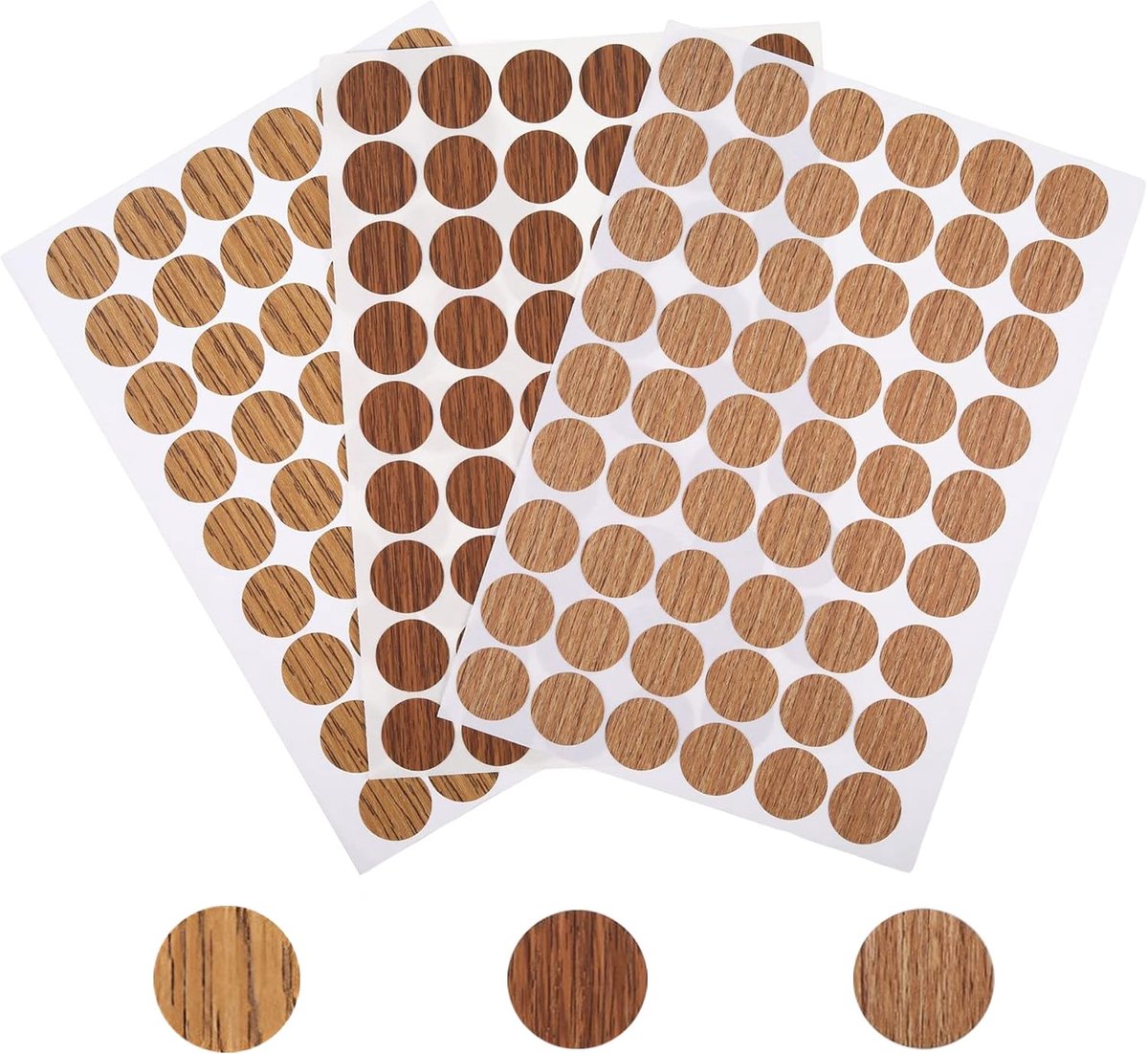 162pcs Screw Hole Stickers 3 Sheets 21mm Wood Texture for Ugly Screw Hole Covers for Screw Caps Wooden Cover Cabinet - ShopVlot