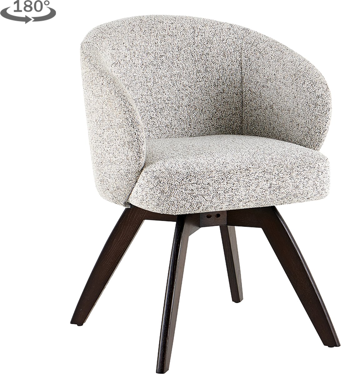 Tower Living Brescia armchair swivel 180? Espresso- Puente 06 beige white Wit