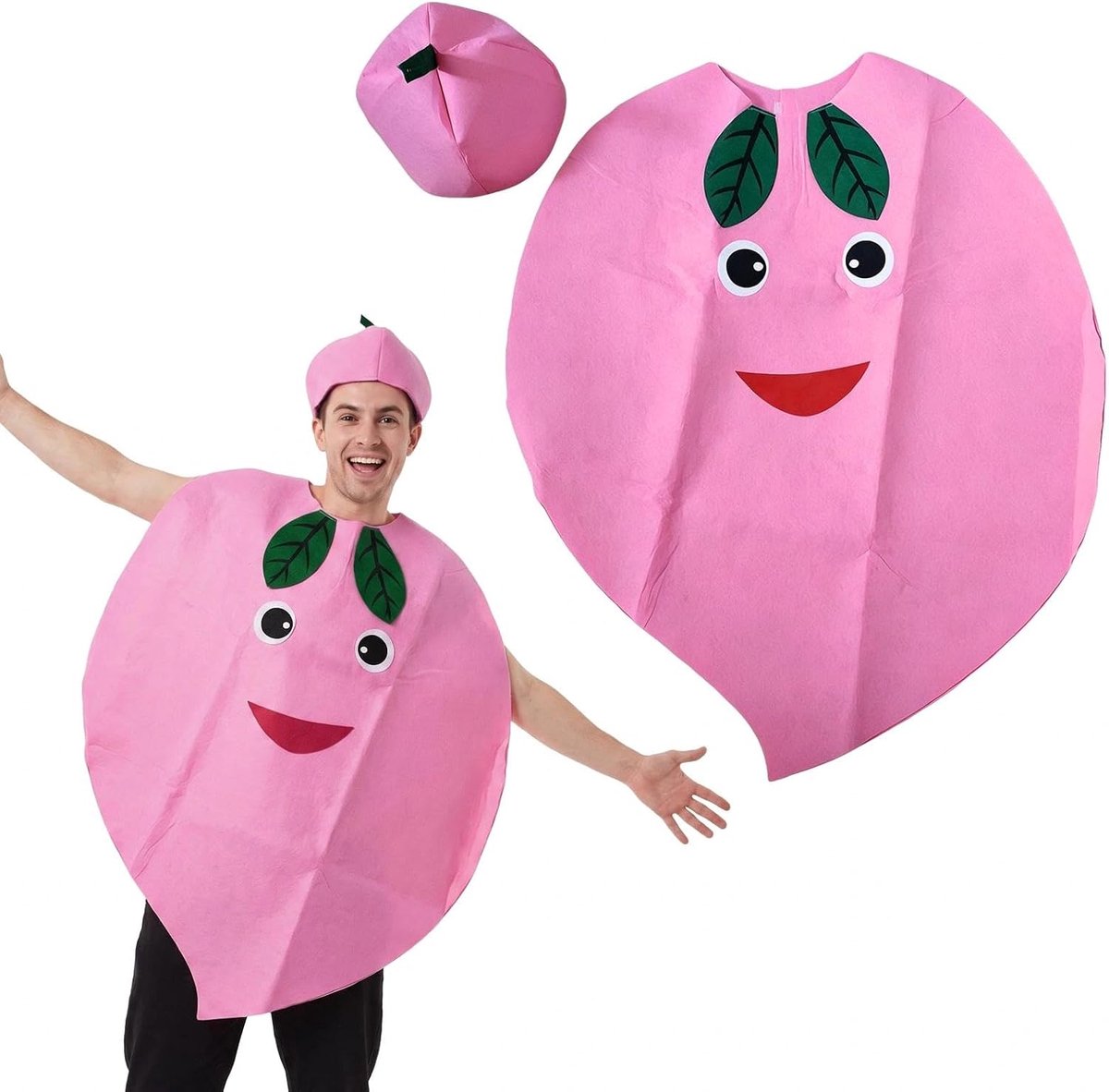 Kostuum voor volwassenen, fruit, comfortabel en grappig, grappig kostuum met kokbedekking, voor carnaval, feesten, cosplay, carnaval, kostuums en thema-evenementen