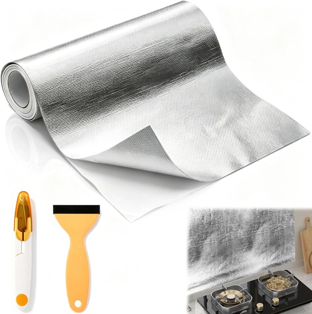 30 x 500 cm glasvezel, hittebestendige folieset, reflecterende aluminiumfolie