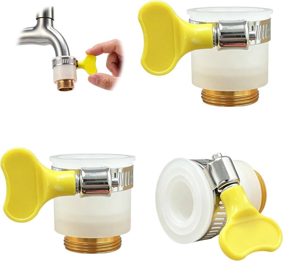 3 stuks universele kraanslangadapter, VEINARDYL 55/64 inch buitendraad verstelbare aanrecht kraan connector past 15-26 mm OD, compatibel met tuinslang, vaatwasser waterfilters