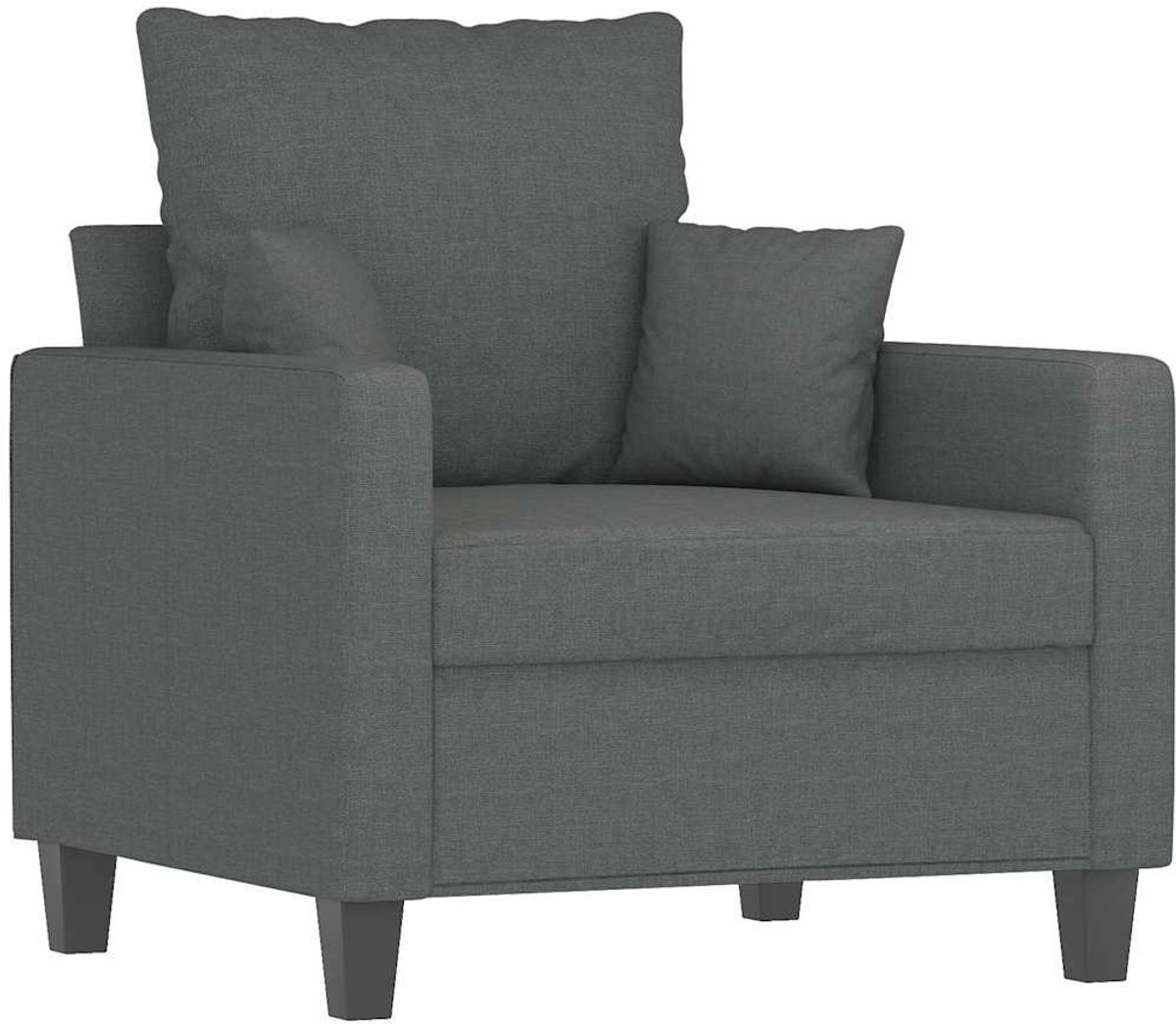 vidaXL Fauteuil - 60 - cm - stof - donkergrijs