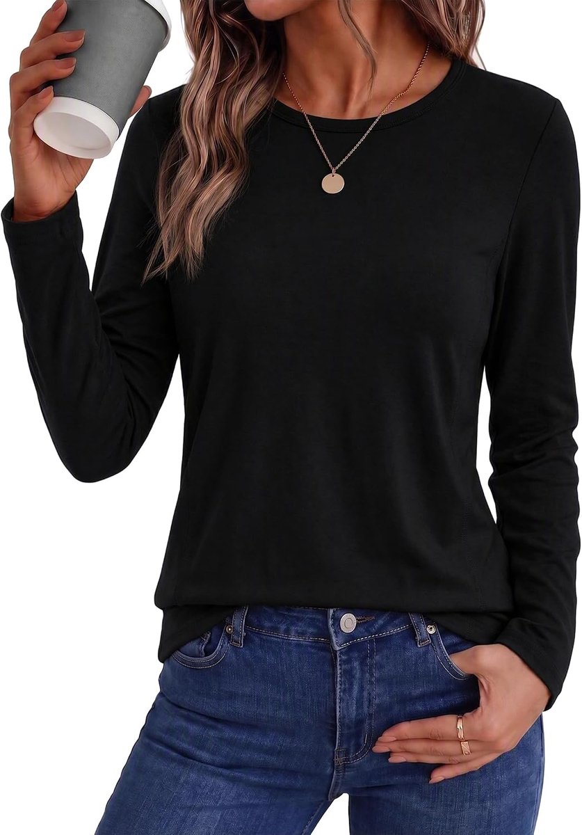 Tops met lange mouwen dames ronde hals basislagen ondergoed shirts